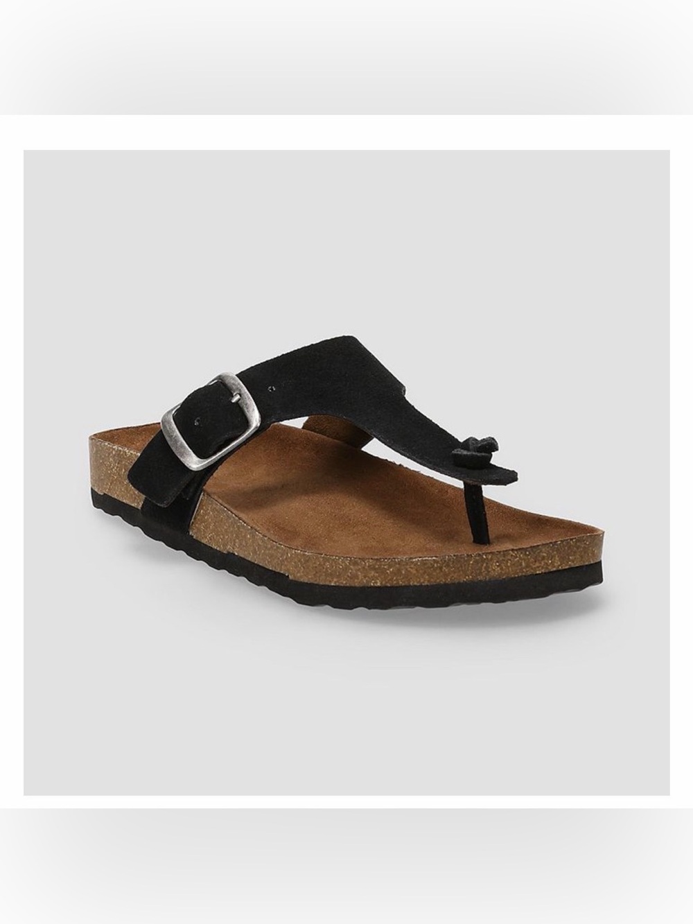 Sonoma Black Suede Dabney Buckle Sandal 7.5 medium New in box with tags
